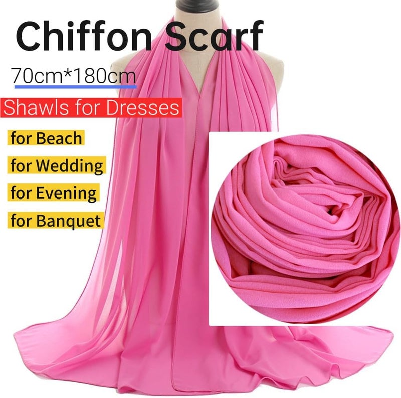Harewom Chiffon Hijab for Women Sheer Shawl and Wraps for Wedding Bridal Scarves Summer Lightweight Sun-proof Scarf - Image 2